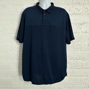 Haggar Mens Polo Shirt XXL Blue Golf Cool 18 Performance Wear Short Sleeve AK12
